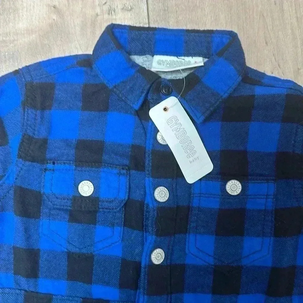 NWT Gymboree Buffalo Check 1-Piece Suit Baby Sz 18-24 Months Snap Buttons